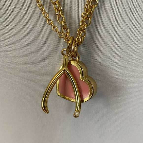 Lilly | Heart and Wishbone Necklace - Picture 2 of 4